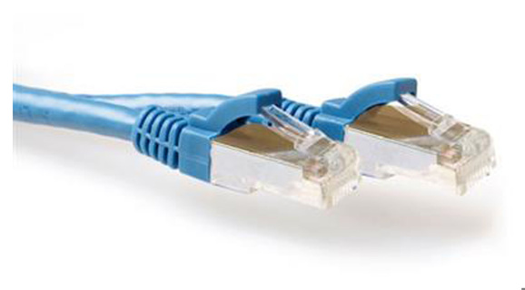 ACT Blue 30 meter LSZH SFTP CAT6A patch cable snagless with RJ45 connectors