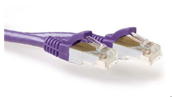 ACT Purple 10 meter LSZH SFTP CAT6A patch cable snagless with RJ45 connectors
