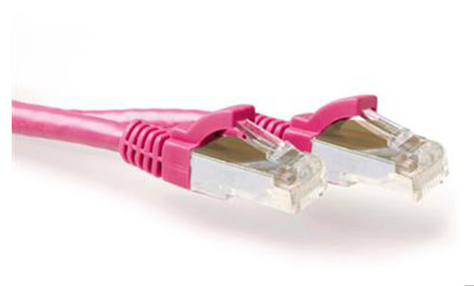 ACT Pink 7 meter LSZH SFTP CAT6A patch cable snagless with RJ45 connectors