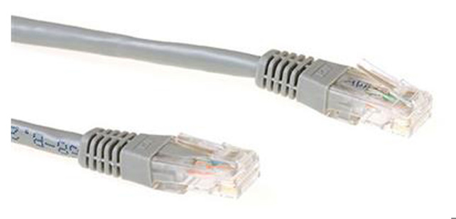 ACT Grey 1 meter LSZH U/UTP CAT6A patch cable with RJ45 connectors
