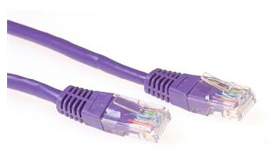 ACT Purple 1 meter U/UTP CAT6 patch cable with RJ45 connectors