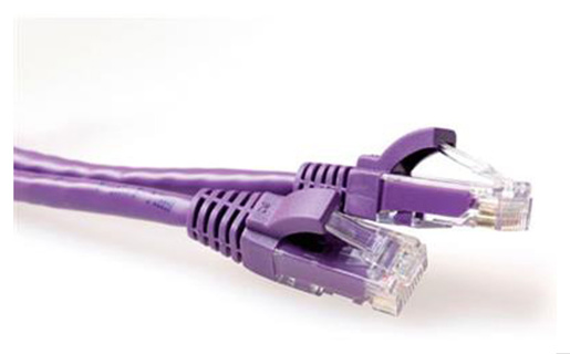 ACT Purple U/UTP CAT6A patch cable snagless with RJ45 connectors