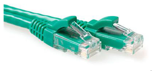 ACT Green 1 meter U/UTP CAT6A patch cable snagless with RJ45 connectors