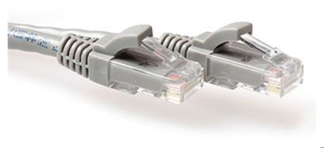 ACT Grey 2.5 meter U/UTP CAT6A patch cable snagless with RJ45 connectors