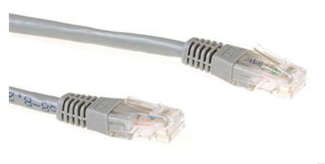 ACT Grey 2 meter U/UTP CAT6A patch cable with RJ45 connectors