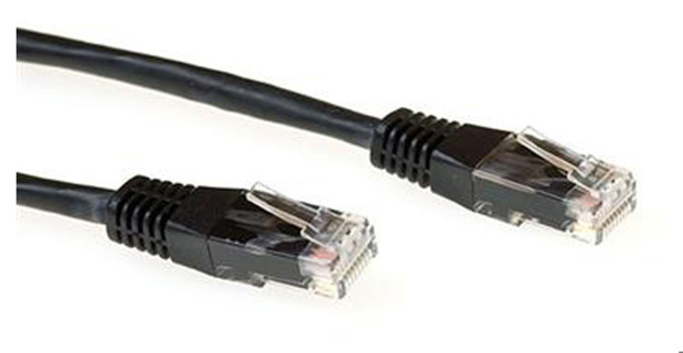 ACT Black LSZH U/UTP CAT6A patch cable with RJ45 connectors