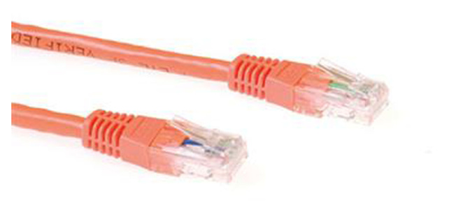 ACT Orange 2 meter U/UTP CAT6A patch cable with RJ45 connectors