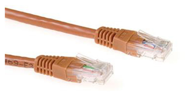 ACT Brown 10 meter U/UTP CAT6A patch cable with RJ45 connectors