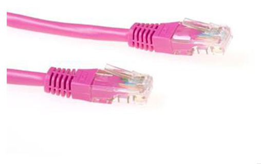 ACT Pink 1.5 meter U/UTP CAT5E patch cable with RJ45 connectors
