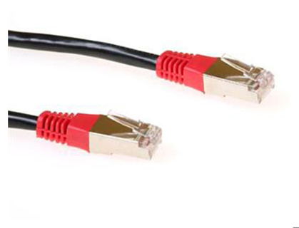 ACT Black 2 meter LSZH F/UTP CAT5E patch cable cross with RJ45 connectors