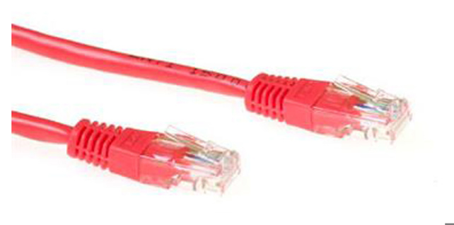 ACT Red 2 meter U/UTP CAT5E patch cable with RJ45 connectors