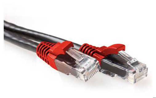 ACT Black U/UTP CAT6A patch cable cross with RJ45 connectors