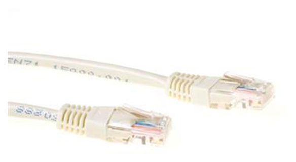 ACT Ivory 5 meter U/UTP CAT5E patch cable with RJ45 connectors