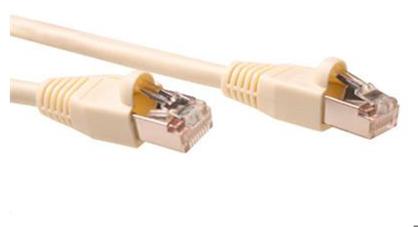 ACT Ivory 2 meter SF/UTP CAT5E patch cable snagless with RJ45 connectors