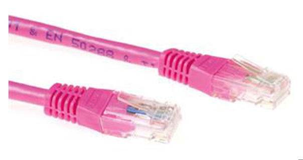 ACT Pink 2 meter U/UTP CAT6A patch cable with RJ45 connectors