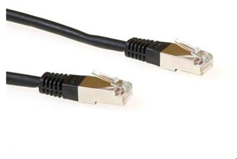 ACT Black 1 meter F/UTP CAT5E patch cable with RJ45 connectors