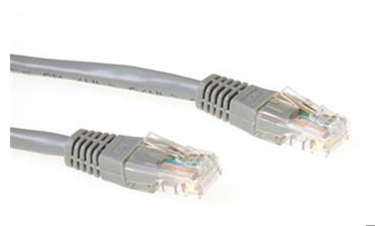 ACT Grey U/UTP CAT6 patch cable with RJ45 connectors