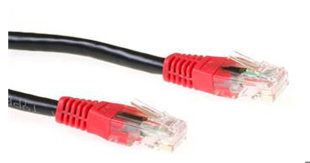 ACT Black U/UTP CAT6 patch cable cross with RJ45 connectors
