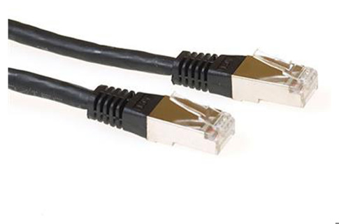 ACT Black 1 meter LSZH SFTP CAT6A patch cable with RJ45 connectors