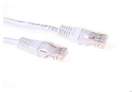 ACT White 5 meter U/UTP CAT6A patch cable with RJ45 connectors