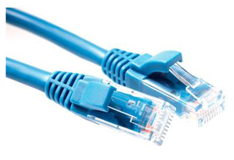 ACT Blue U/UTP CAT5E patch cable component level with RJ45 connectors