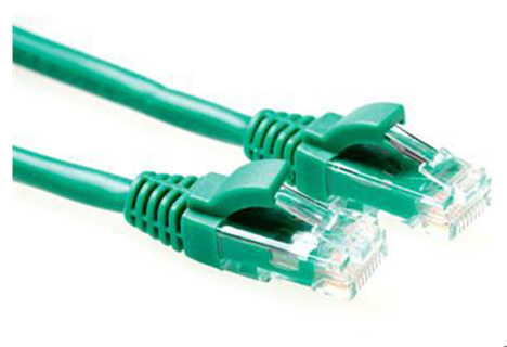 ACT Green U/UTP CAT5E patch cable component level with RJ45 connectors