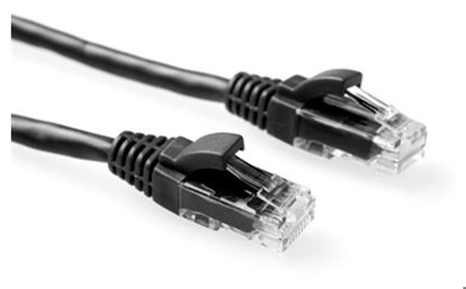 ACT Black 1.5 meter U/UTP CAT6 patch cable component level with RJ45 connectors