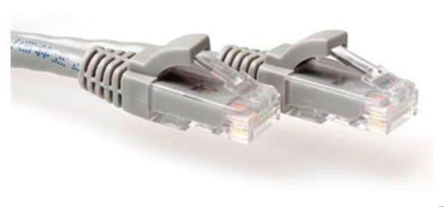 ACT Grey U/UTP CAT6 patch cable snagless with RJ45 connectors