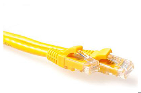 ACT Yellow 1 meter U/UTP CAT6 patch cable snagless with RJ45 connectors
