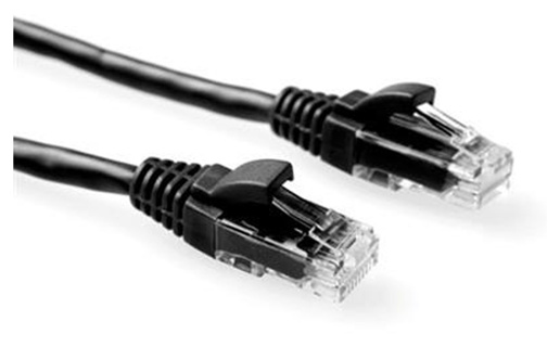 ACT Black 1 meter U/UTP CAT6 patch cable snagless with RJ45 connectors