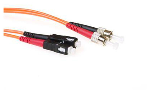 ACT 3 meter LSZH Multimode 62.5/125 OM1 fiber patch cable duplex with ST and SC connectors