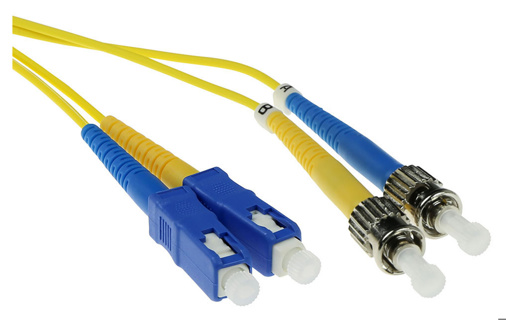 ACT 2 meter LSZH Singlemode 9/125 OS2 fiber patch cable duplex with SC and ST connectors
