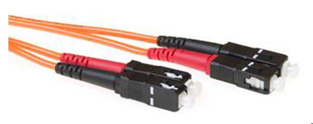 ACT 1 meter LSZH Multimode 62.5/125 OM1 fiber patch cable duplex with SC connectors