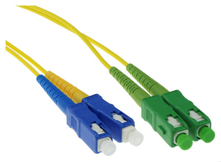 RL3800 ACT 0.5 meter LSZH Singlemode 9/125 OS2 fiber patch cable duplex with SC/APC and SC/PC connectors
