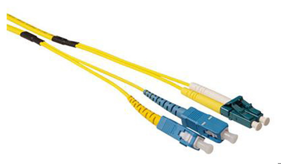 ACT 20 meter Singlemode 9/125 OS2 duplex ruggedized fiber cable with LC en SC connectors