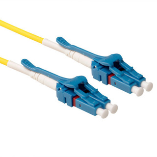 ACT 3 meter Singlemode 9/125 OS2 G657A duplex uniboot fiber cable with LC connectors with extractor