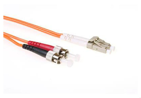 ACT 10 meter LSZH Multimode 62.5/125 OM1 fiber patch cable duplex with LC and ST connectors