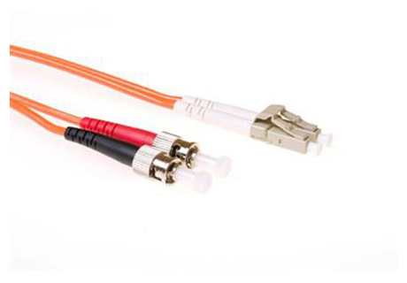 ACT 5 meter LSZH Multimode 50/125 OM2 fiber patch cable duplex with LC and ST connectors