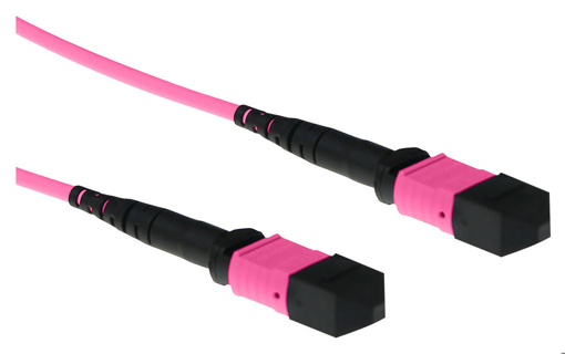 ACT 5 meter Multimode 50/125 OM4 polarity A fiber patch cable with MTP female connectors