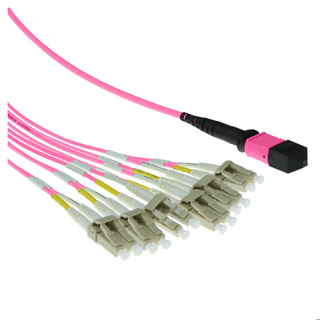 RL7851 ACT 1 meter Multimode 50/125 OM4 fanout patchcable 1 X MTP female - 6 X LC duplex 12 fibers