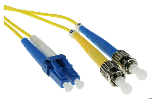 ACT 15 meter LSZH Singlemode 9/125 OS2 fiber patch cable duplex with LC and ST connectors