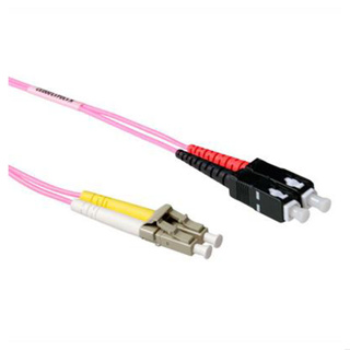 ACT 1 meter LSZH Multimode 50/125 OM4 fiber patch cable duplex with LC and  SC connectors