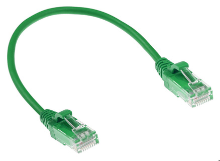 ACT Green 2 meter LSZH U/UTP CAT6 datacenter slimline patch cable snagless with RJ45 connectors