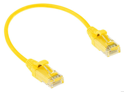DC9800 ACT Yellow LSZH U/UTP CAT6 datacenter slimline patch cable snagless with RJ45 connectors