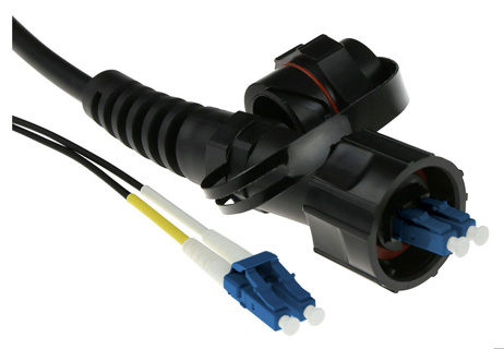 ACT 5 meter singlemode 9/125 OS2 duplex fiber patch cable with LC and IP67 LC connectors