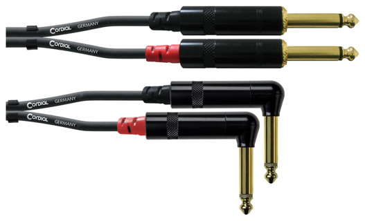 CORDIAL 3,0 m, REAN plug 6,3 mm mono / rectangular plug 6,3 mm mono