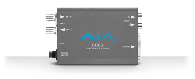 AJA HDP3 3G-SDI to DVI with 1080P50/60 support, 2-channel RCA audio output
