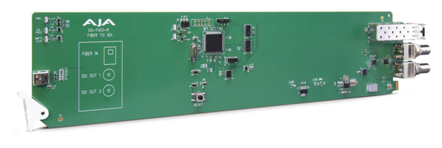 AJA OG-FIDO-R-MM 1-Channel multi mode LC-fiber to 3G-SDI receiver, dashboard support