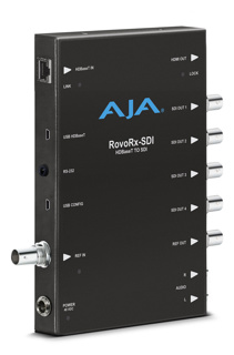 AJA ROVORX-SDI UltraHD/HD HDBaseT Receiver with POE to 6G-SDI and HDMI