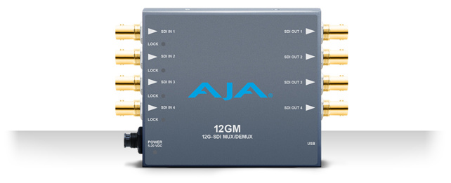AJA 12GM 12G/6G/3G/1,5G-SDI to/from SDI muxer/demuxer